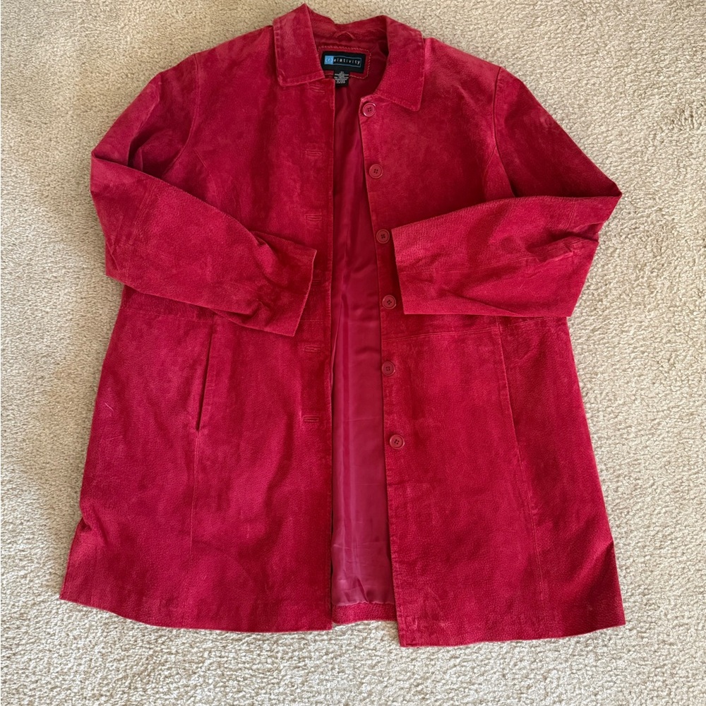 Relativity Vibrant Red Suede Jacket - image 8